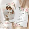 Blush Flowers Save the Date, Wedding Stationery, Printable File, Edit Yourself, SH03 Blush Flowers Save the Date, Wedding Stationery, Printable File, Edit Yourself, SH03