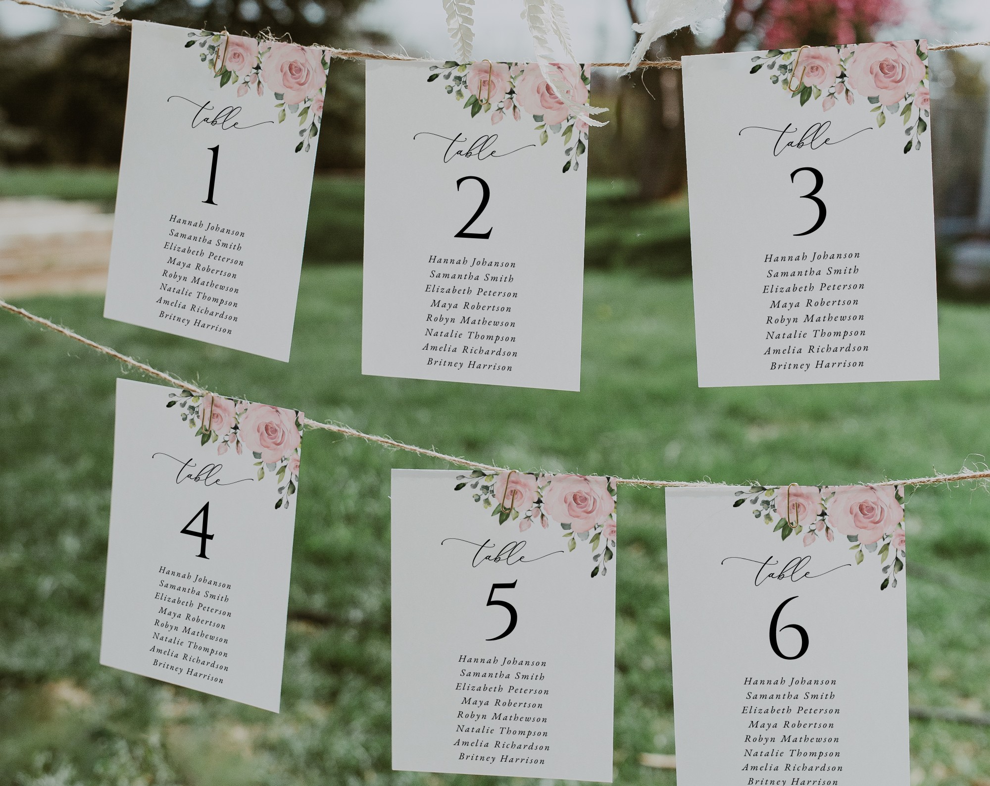 Blush Flowers Seating Cards, Wedding Stationery, Printable File, Edit Yourself, SH03 Blush Flowers Seating Cards, Wedding Stationery, Printable File, Edit Yourself, SH03