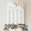 Blush Flowers Seating Chart, Wedding Sign, Printable File, Edit Yourself, SH03