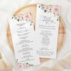 Blush Flowers Wedding Program, Wedding Stationery, Printable File, Edit Yourself, SH03