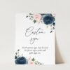 Navy and Blush Flowers Custom Sign, Wedding Sign, Printable File, Edit Yourself, SH04