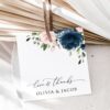 Navy and Blush Flowers Favor Tags, Gift Tags, Party Tags, Wedding, Printable File, Edit Yourself, SH04