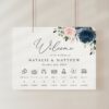 Navy and Blush Flowers Order of Events Sign, Welcome Sign, Printable File, Edit Yourself, SH04 Navy and Blush Flowers Order of Events Sign, Welcome Sign, Printable File, Edit Yourself, SH04