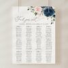 Navy and Blush Flowers Seating Chart, Wedding Sign, Printable File, Edit Yourself, SH04