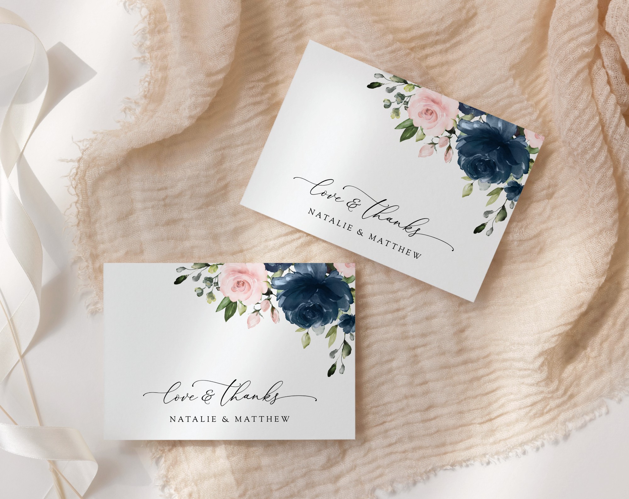 Navy and Blush Flowers Thank You Card, Wedding Stationery, Printable File, Edit Yourself, SH04 Navy and Blush Flowers Thank You Card, Wedding Stationery, Printable File, Edit Yourself, SH04