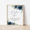 Navy Blue Flowers Custom Sign, Wedding Sign, Printable File, Edit Yourself, SH16 Navy Blue Flowers Custom Sign, Wedding Sign, Printable File, Edit Yourself, SH16