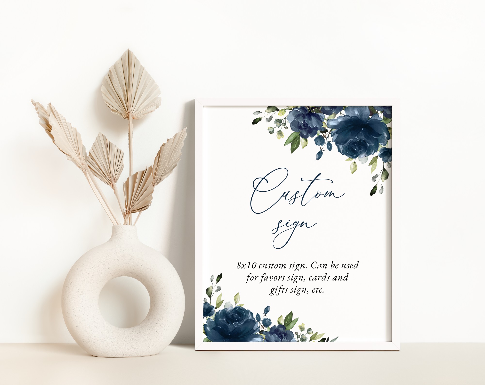 Navy Blue Flowers Custom Sign, Wedding Sign, Printable File, Edit Yourself, SH16 Navy Blue Flowers Custom Sign, Wedding Sign, Printable File, Edit Yourself, SH16