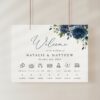 Navy Blue Flowers Order of Events Sign, Welcome Sign, Printable File, Edit Yourself, SH16 Navy Blue Flowers Order of Events Sign, Welcome Sign, Printable File, Edit Yourself, SH16