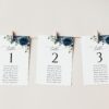 Navy Blue Flowers Seating Cards, Wedding Stationery, Printable File, Edit Yourself, SH16