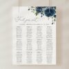Navy Blue Flowers Seating Chart, Wedding Sign, Printable File, Edit Yourself, SH16