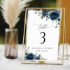 Navy Blue Flowers Table Number Sign, Wedding Sign, Printable File, Edit Yourself, SH16 Navy Blue Flowers Table Number Sign, Wedding Sign, Printable File, Edit Yourself, SH16