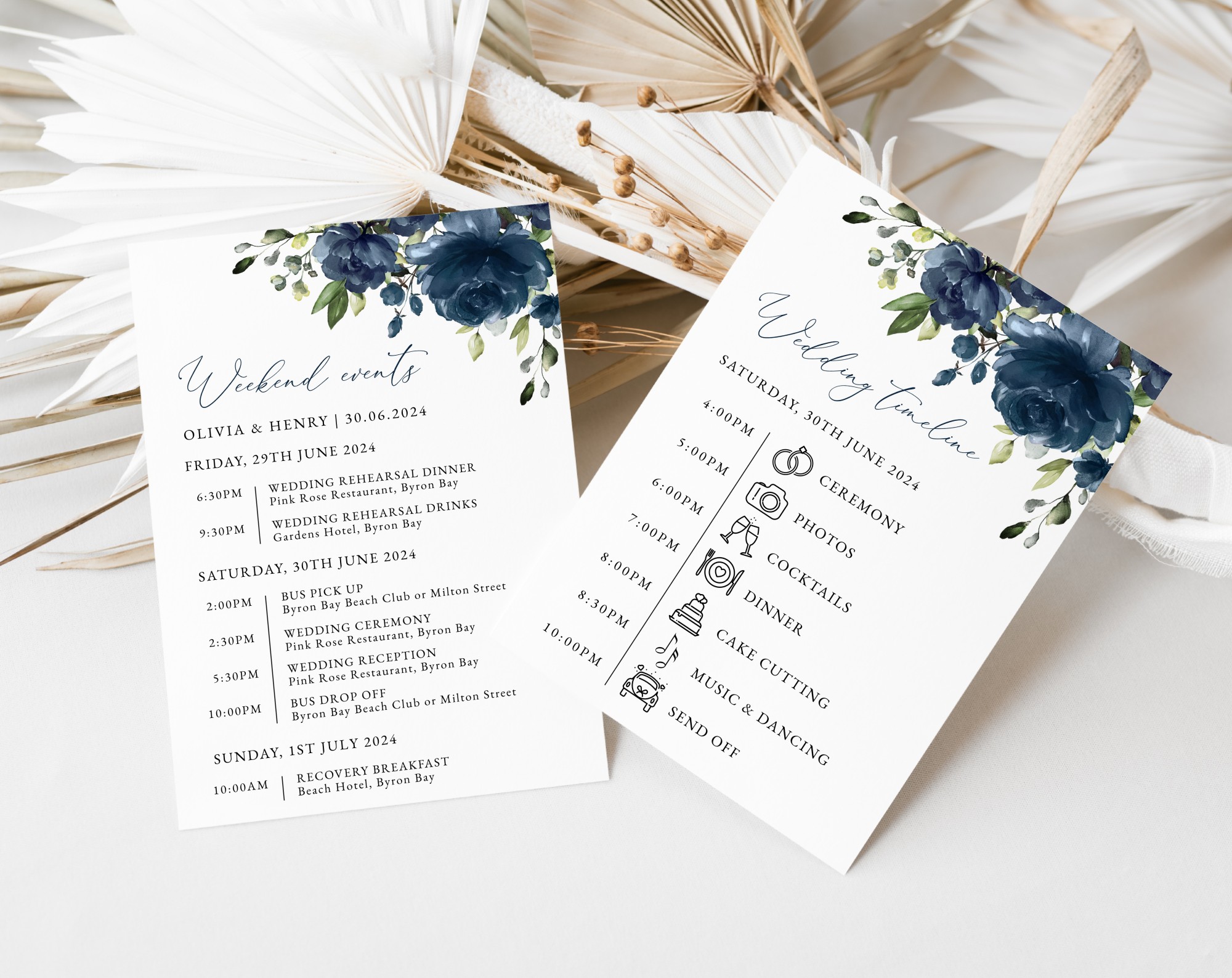 Navy Blue Flowers Wedding Timeline, Wedding Stationery, Printable File, Edit Yourself, SH16 Navy Blue Flowers Wedding Timeline, Wedding Stationery, Printable File, Edit Yourself, SH16
