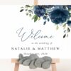 Navy Blue Flowers Welcome Sign, Wedding Sign, Printable File, Edit Yourself, SH16 Navy Blue Flowers Welcome Sign, Wedding Sign, Printable File, Edit Yourself, SH16