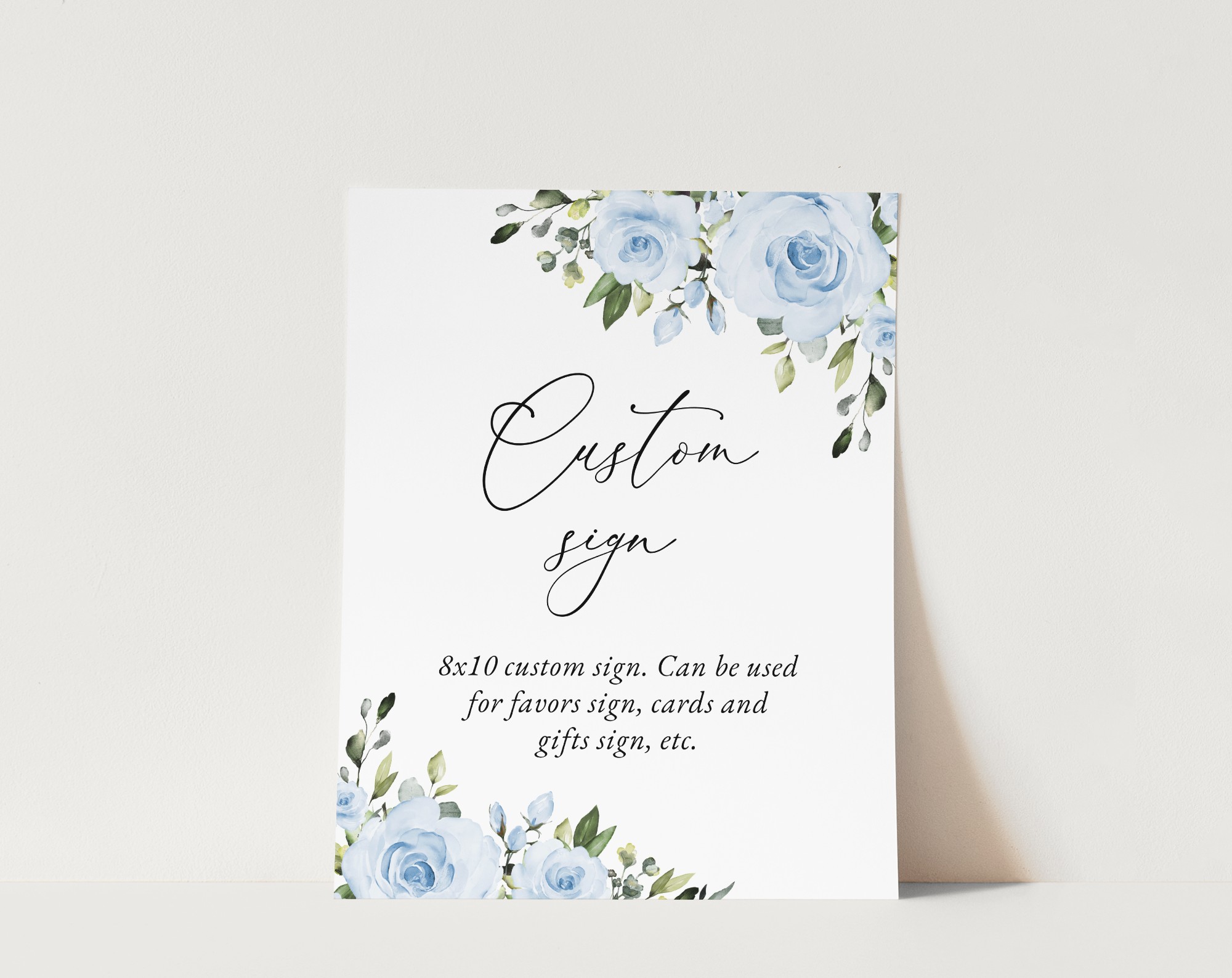 Dusty Blue Flowers Custom Sign, Wedding Sign, Printable File, Edit Yourself, SH24 Dusty Blue Flowers Custom Sign, Wedding Sign, Printable File, Edit Yourself, SH24