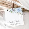 Dusty Blue Flowers Favor Tags, Gift Tags, Party Tags, Wedding, Printable File, Edit Yourself, SH24