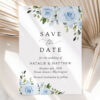 Dusty Blue Flowers Save the Date, Wedding Stationery, Printable File, Edit Yourself, SH24 Dusty Blue Flowers Save the Date, Wedding Stationery, Printable File, Edit Yourself, SH24