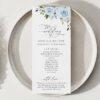 Dusty Blue Flowers Wedding Program, Wedding Stationery, Printable File, Edit Yourself, SH24 Dusty Blue Flowers Wedding Program, Wedding Stationery, Printable File, Edit Yourself, SH24