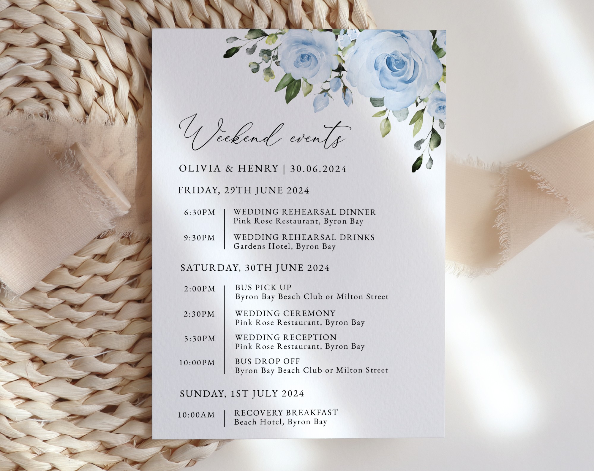 Dusty Blue Flowers Wedding Timeline, Wedding Stationery, Printable File, Edit Yourself, SH24 Dusty Blue Flowers Wedding Timeline, Wedding Stationery, Printable File, Edit Yourself, SH24