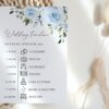 Dusty Blue Flowers Wedding Timeline, Wedding Stationery, Printable File, Edit Yourself, SH24 Dusty Blue Flowers Wedding Timeline, Wedding Stationery, Printable File, Edit Yourself, SH24