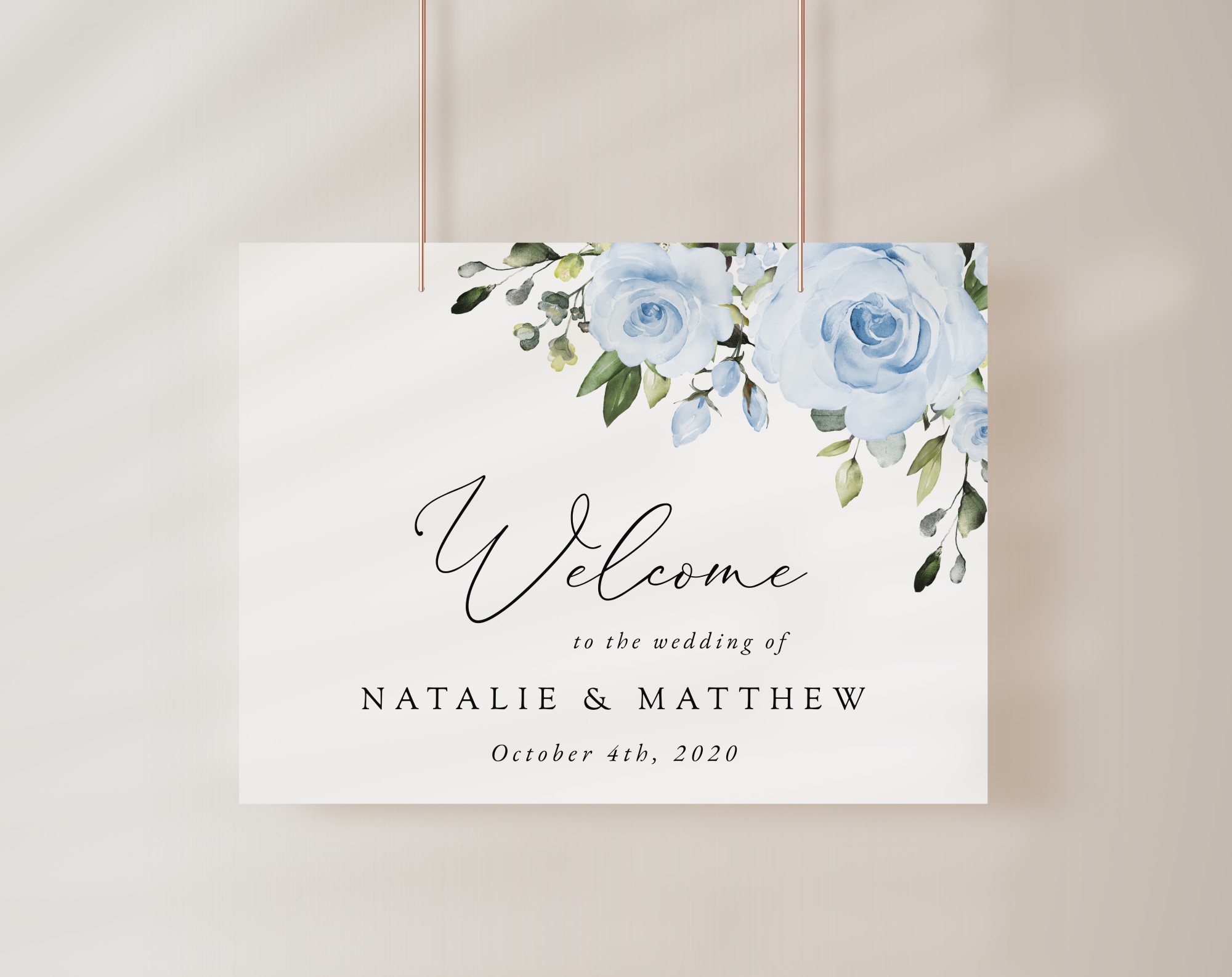 Dusty Blue Flowers Welcome Sign, Wedding Sign, Printable File, Edit Yourself, SH24 Dusty Blue Flowers Welcome Sign, Wedding Sign, Printable File, Edit Yourself, SH24