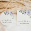 Purple Flowers Favor Tags, Gift Tags, Party Tags, Wedding, Printable File, Edit Yourself, SH29