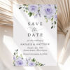 Purple Flowers Save the Date, Wedding Stationery, Printable File, Edit Yourself, SH29