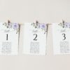 Purple Flowers Seating Cards, Wedding Stationery, Printable File, Edit Yourself, SH29