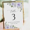 Purple Flowers Table Number Sign, Wedding Sign, Printable File, Edit Yourself, SH29 Purple Flowers Table Number Sign, Wedding Sign, Printable File, Edit Yourself, SH29