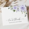 Purple Flowers Thank You Card, Wedding Stationery, Printable File, Edit Yourself, SH29 Purple Flowers Thank You Card, Wedding Stationery, Printable File, Edit Yourself, SH29
