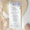 Purple Flowers Wedding Program, Wedding Stationery, Printable File, Edit Yourself, SH29 Purple Flowers Wedding Program, Wedding Stationery, Printable File, Edit Yourself, SH29