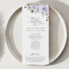 Purple Flowers Wedding Program, Wedding Stationery, Printable File, Edit Yourself, SH29 Purple Flowers Wedding Program, Wedding Stationery, Printable File, Edit Yourself, SH29