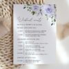 Purple Flowers Wedding Timeline, Wedding Stationery, Printable File, Edit Yourself, SH29 Purple Flowers Wedding Timeline, Wedding Stationery, Printable File, Edit Yourself, SH29