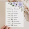 Purple Flowers Wedding Timeline, Wedding Stationery, Printable File, Edit Yourself, SH29 Purple Flowers Wedding Timeline, Wedding Stationery, Printable File, Edit Yourself, SH29