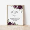 Plum Purple Flowers Custom Sign, Wedding Sign, Printable File, Edit Yourself, SH31 Plum Purple Flowers Custom Sign, Wedding Sign, Printable File, Edit Yourself, SH31