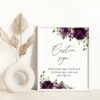 Plum Purple Flowers Custom Sign, Wedding Sign, Printable File, Edit Yourself, SH31 Plum Purple Flowers Custom Sign, Wedding Sign, Printable File, Edit Yourself, SH31