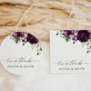 Plum Purple Flowers Favor Tags, Gift Tags, Party Tags, Wedding, Printable File, Edit Yourself, SH31 Plum Purple Flowers Favor Tags, Gift Tags, Party Tags, Wedding, Printable File, Edit Yourself, SH31