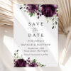 Plum Purple Flowers Save the Date, Wedding Stationery, Printable File, Edit Yourself, SH31 Plum Purple Flowers Save the Date, Wedding Stationery, Printable File, Edit Yourself, SH31