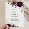 Plum Purple Flowers Save the Date, Wedding Stationery, Printable File, Edit Yourself, SH31 Plum Purple Flowers Save the Date, Wedding Stationery, Printable File, Edit Yourself, SH31