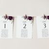 Plum Purple Flowers Seating Cards, Wedding Stationery, Printable File, Edit Yourself, SH31