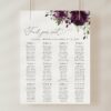 Plum Purple Flowers Seating Chart, Wedding Sign, Printable File, Edit Yourself, SH31