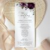 Plum Purple Flowers Wedding Program, Wedding Stationery, Printable File, Edit Yourself, SH31