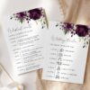 Plum Purple Flowers Wedding Timeline, Wedding Stationery, Printable File, Edit Yourself, SH31