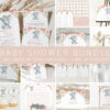 Little Elephant Baby Shower Bundle, Girl Baby Shower, Printable File, Edit Yourself, SH07