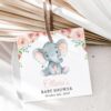 Little Elephant Favor Tags, Gift Tags, Party Tags, Girl Baby Shower, Printable File, Edit Yourself, SH07