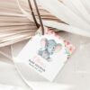 Little Elephant Favor Tags, Gift Tags, Party Tags, Girl Baby Shower, Printable File, Edit Yourself, SH07