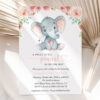 Little Elephant Baby Shower Invitation, Girl Baby Shower, Printable File, Edit Yourself, SH07