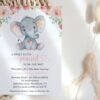 Little Elephant Baby Shower Invitation, Girl Baby Shower, Printable File, Edit Yourself, SH07
