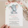 Little Elephant Baby Shower Invitation, Girl Baby Shower, Printable File, Edit Yourself, SH07