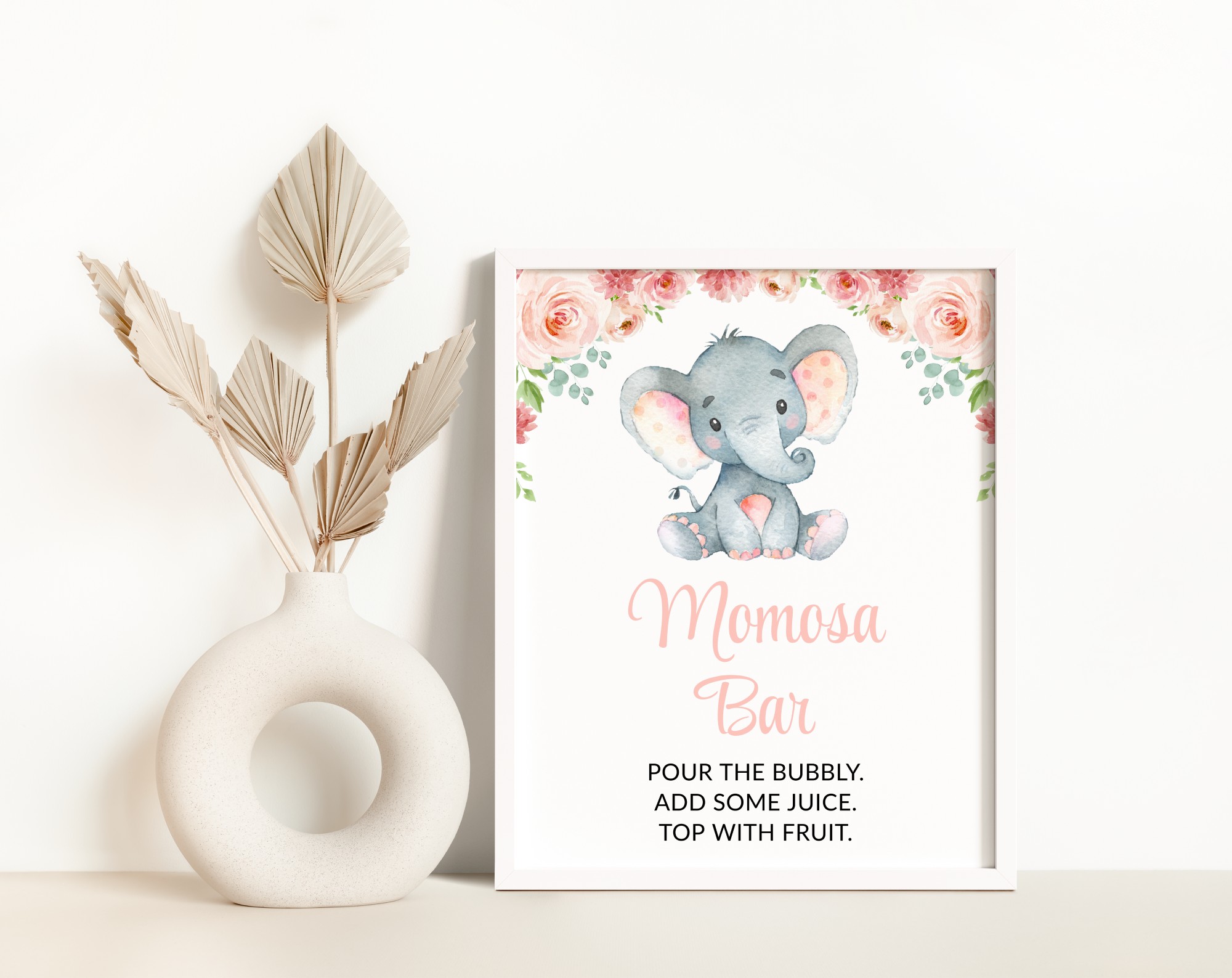 Little Elephant Momosa Bar Sign, Baby Shower Sign, Girl Baby Shower, Printable File, Edit Yourself, SH07 Little Elephant Momosa Bar Sign, Baby Shower Sign, Girl Baby Shower, Printable File, Edit Yourself, SH07