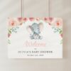 Little Elephant Welcome Sign, Baby Shower Sign, Girl Baby Shower, Printable File, Edit Yourself, SH07